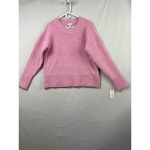 On 34th Sweater Women Medium Pink Lilac NEW Crewneck Fuzzy Textured 100193061MS